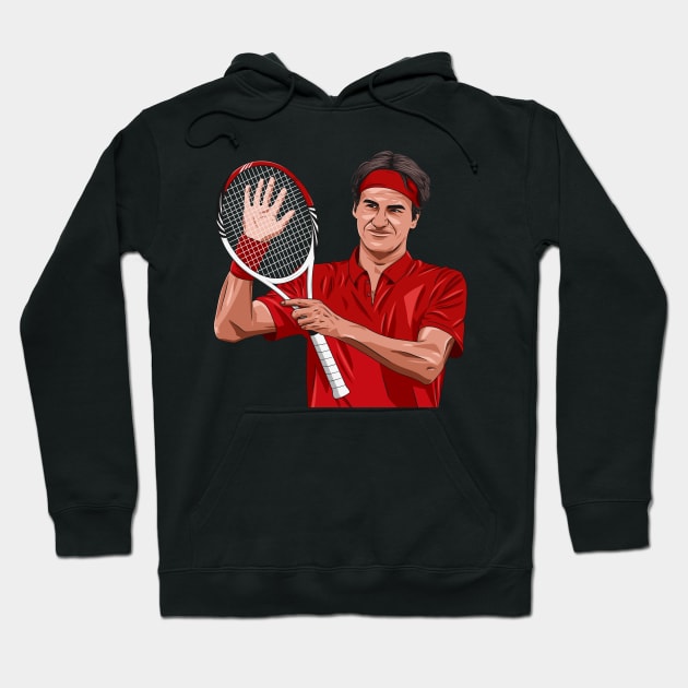 Roger Federer Hoodie by Ades_194